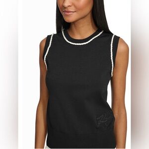 NWOT Karl Lagerfeld Paris Black Knit Sweater Tank Top Size S